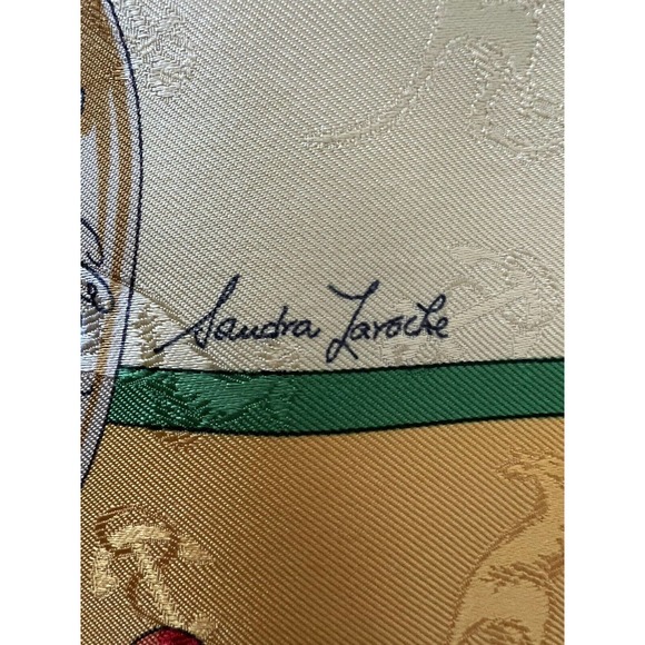 HERMES Silk Scarf LE GEOGRAPHE Carre 90 Sandra Laroche Kangaroo Jacquard w/Box - Picture 9 of 16